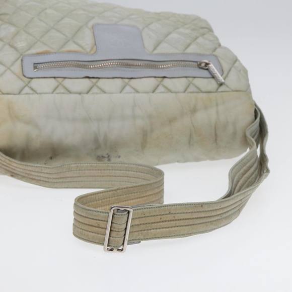 CHANEL Small Messenger Cococoon Shoulder Bag Nylon Gray Silver CC Auth bs17253 - Picture 7 of 16